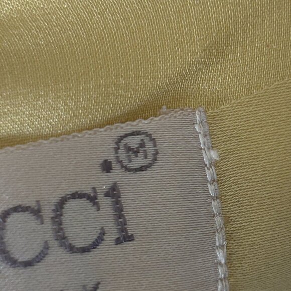 Carracci Vintage Yellow Tone on Tone Striped 100% Silk Disco Shirt Size M As IS - Picture 4 of 9